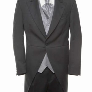 Grey Herringbone Tailcoat with Matching Trouser