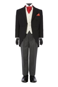 Pageboy Black Tails with Grey Trousers