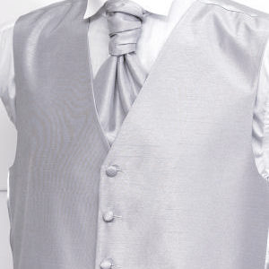 Silver Shantung Waistcoat